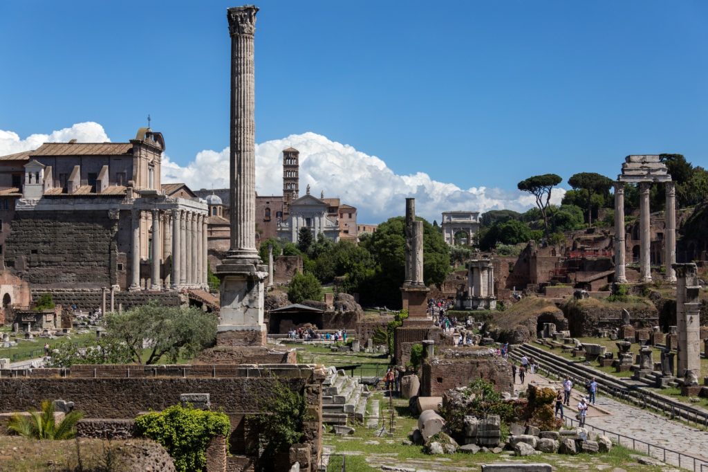 Roman Forum in the city of Rome, Italy