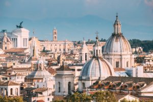 Rome, Italy. Cityscape With Such Famous Churches As Sant'agnese,